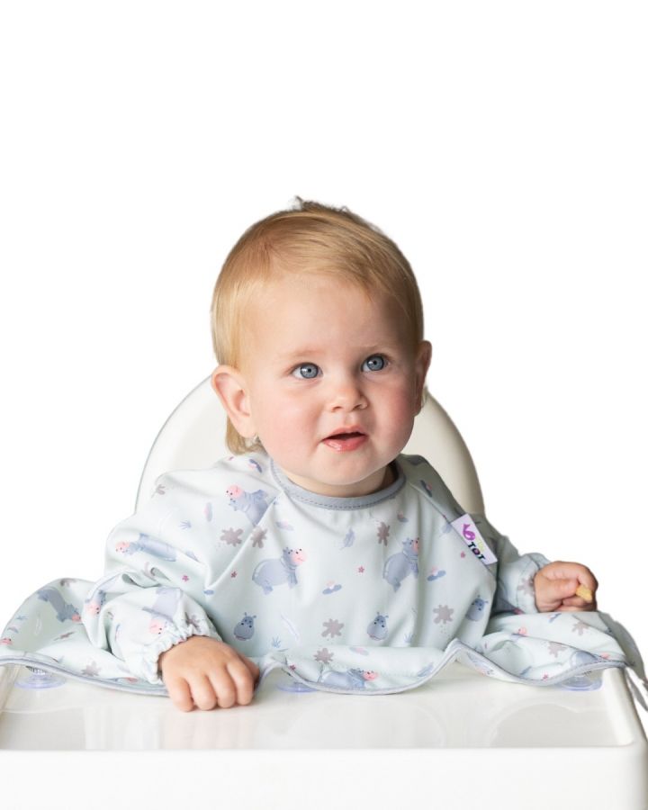 Tidy Tot Cover & Catch bib Hippos