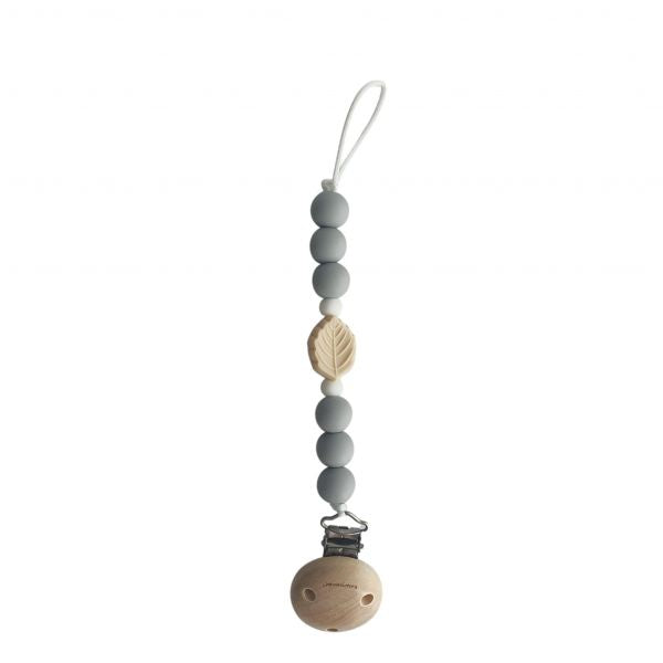 Chewies Clip Sillicone Leaf Beads Lichtgrijs Licht Grey