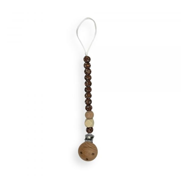 Chewies and More Chewie Clip Silicone Beads My Flower Fall Leaves - Brown