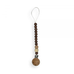 Chewies and More Chewie Clip Silicone Beads My Flower Fall Leaves - Brown