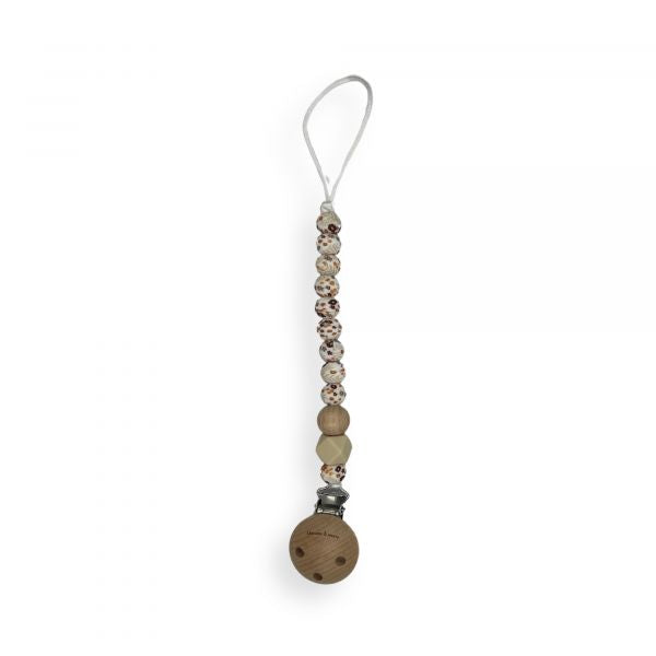 Chewies Clip Silicone Beads Mon Fleur Brown Flower Brown