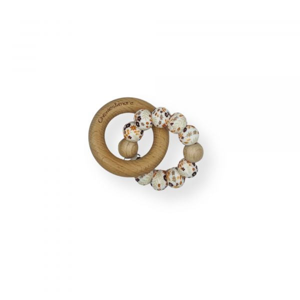 Chewies and More Basic Rattle Mini My Flower - Brown/ White