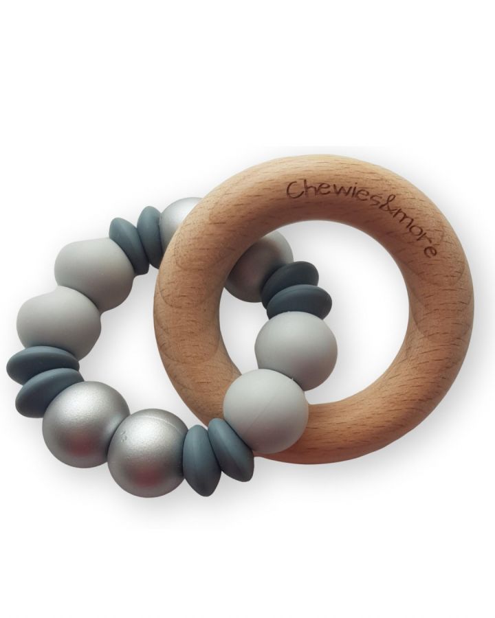 Chewies and More Lentil Rattle - Silver