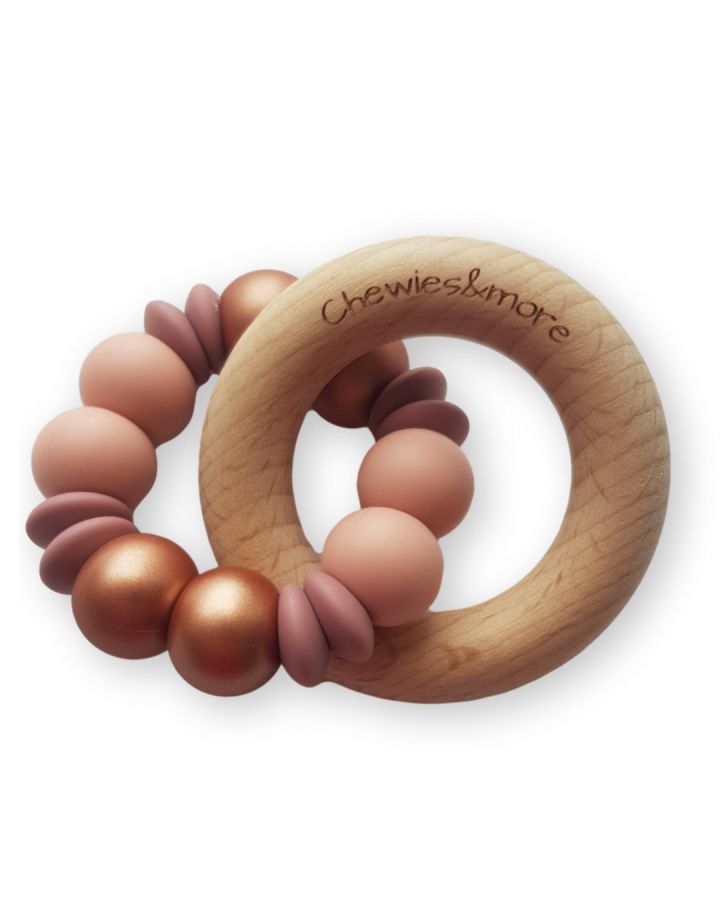 Chewies and More Lentil Rattle - Rose Gold