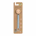 Lassig Soother Holder Wood/Silicone Tiny Smile powder blue