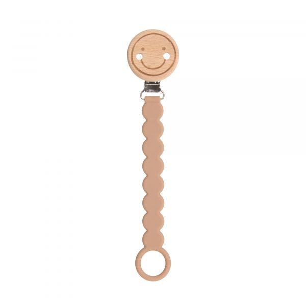 Lassig Soother Holder Wood/Silicone Tiny Smile maple