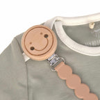 Lassig Soother Holder Wood/Silicone Tiny Smile maple