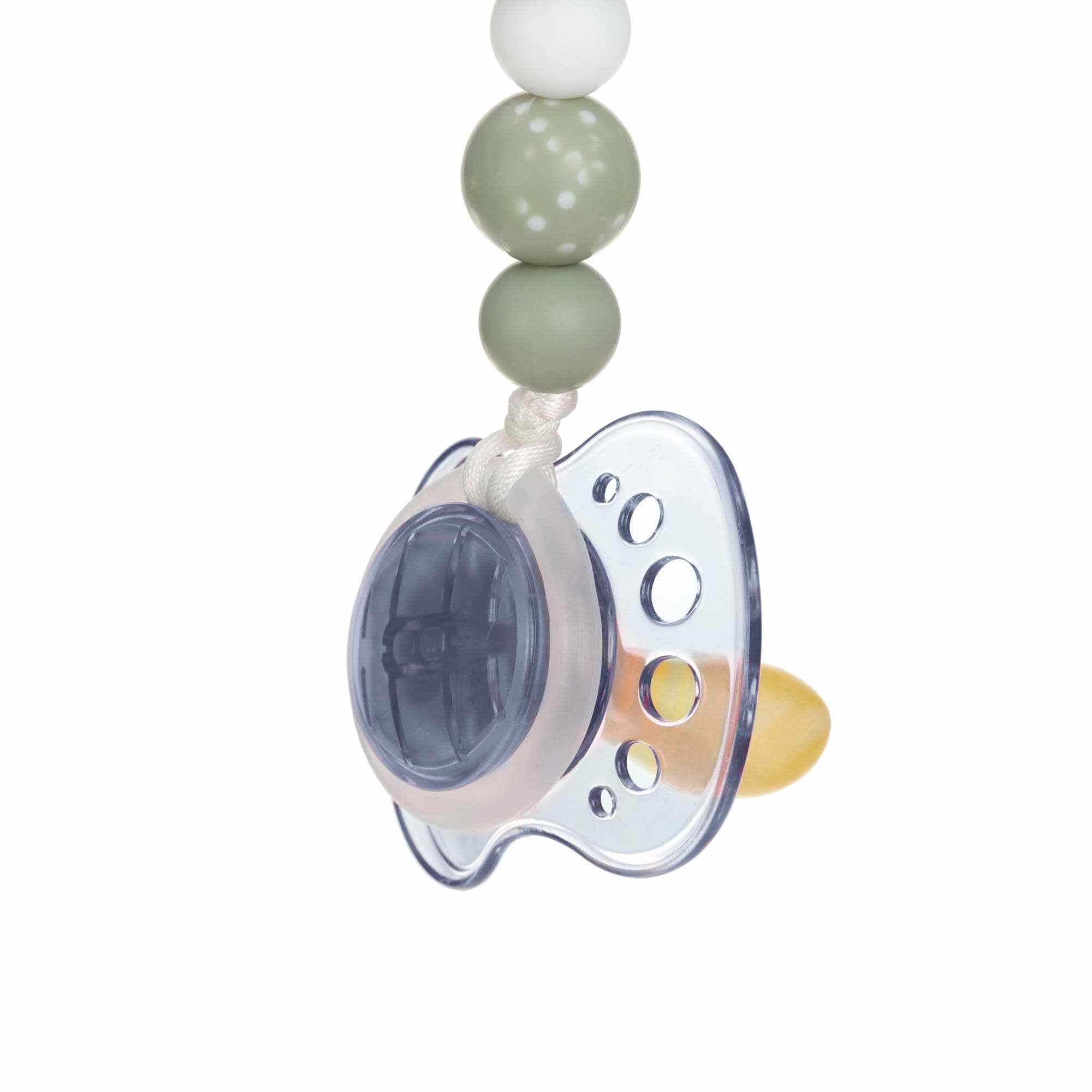 Lassig Soother Holder Wood/Silicone Little Universe Star olive