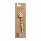 Lassig Soother Holder Wood/Silicone Little Universe Star olive