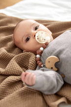 Lassig Soother Holder Wood/Silicone Little Universe - Moon rust