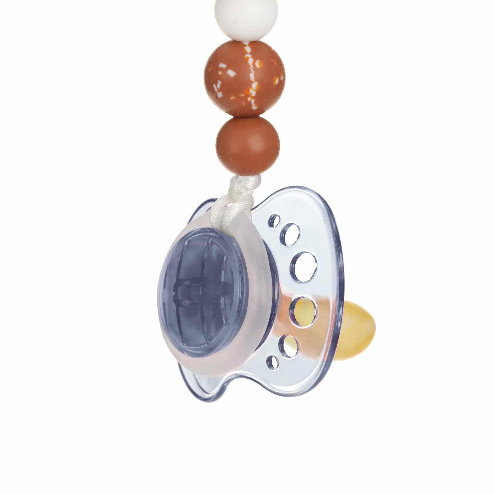 Lassig Soother Holder Wood/Silicone Little Universe - Moon rust