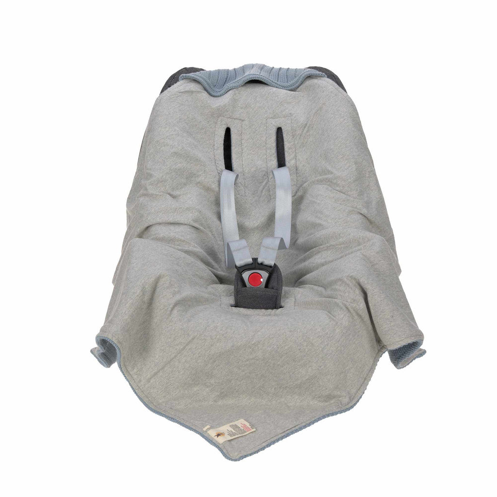 Lassig Knitted Blanket GOTS for Baby Seat, 78 x 78 cm - light blue