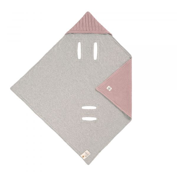 Lassig Knitted Blanket GOTS for Baby Seat, 78 x 78 cm - dusky pink