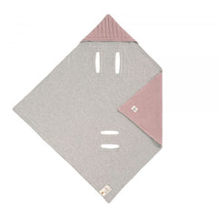 Lassig Knitted Blanket GOTS for Baby Seat, 78 x 78 cm - dusky pink
