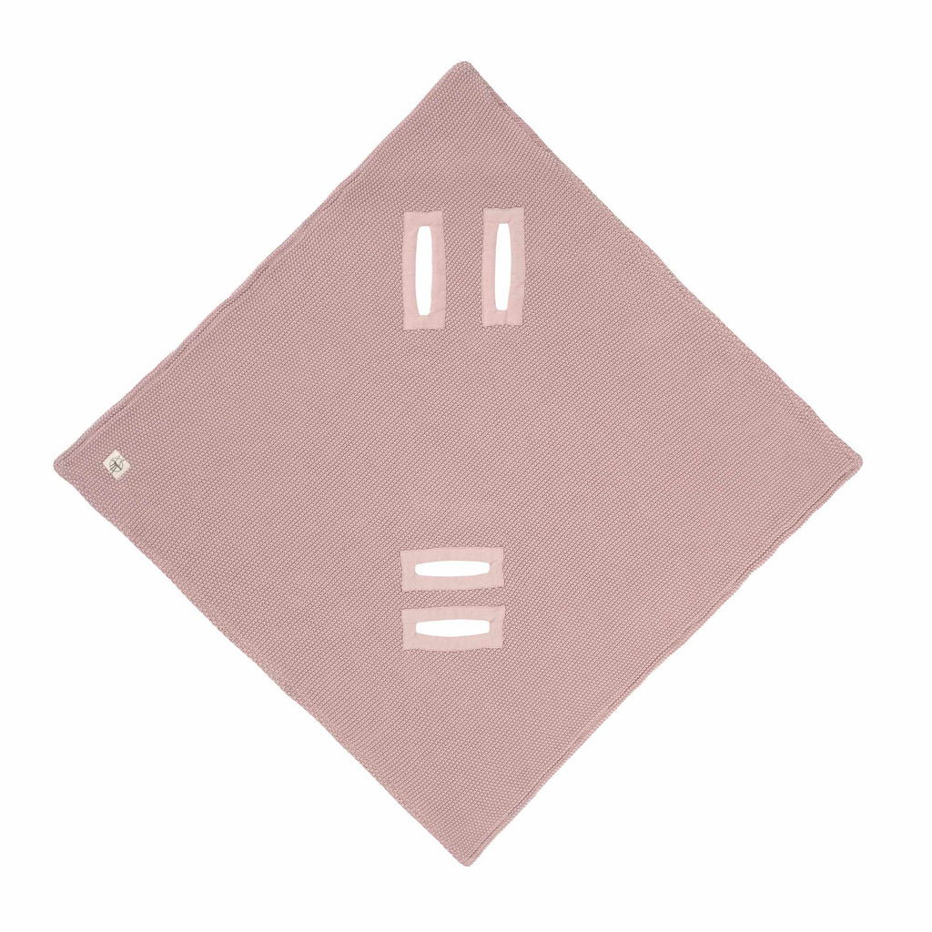 Lassig Knitted Blanket GOTS for Baby Seat, 78 x 78 cm - dusky pink