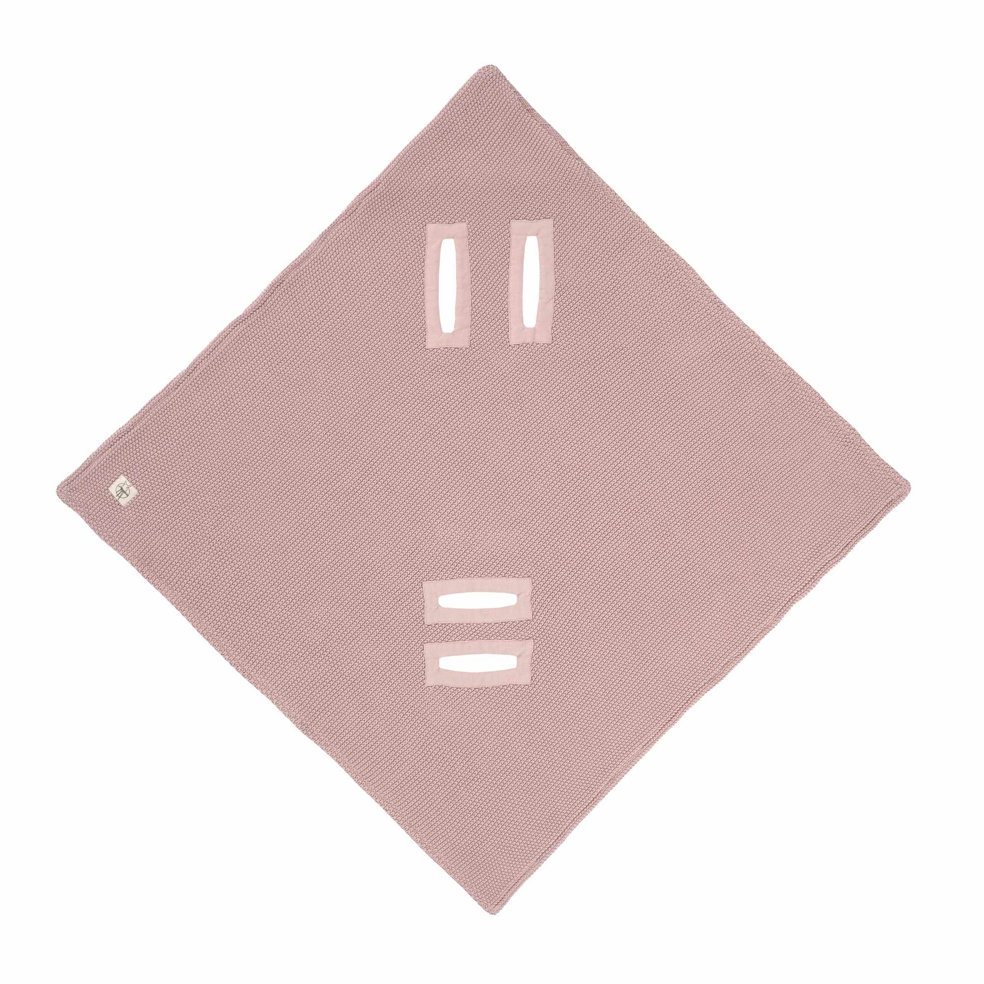 Lassig Knitted Blanket GOTS for Baby Seat, 78 x 78 cm - dusky pink