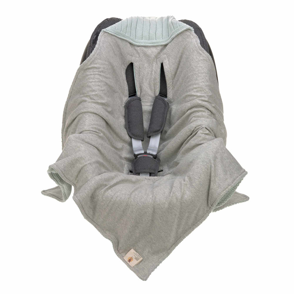 Lassig Knitted Blanket GOTS for Baby Seat, 78 x 78 cm - light mint