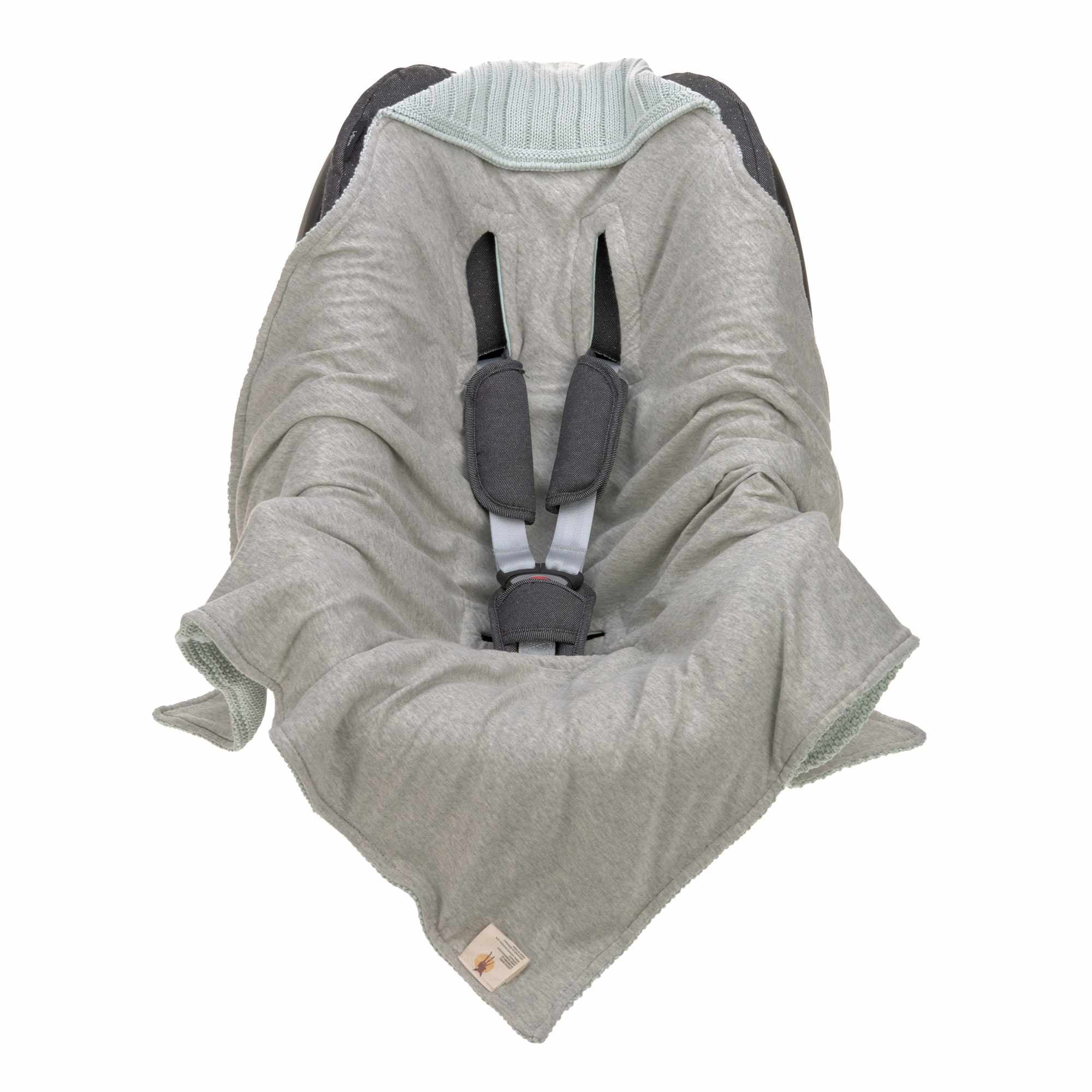 Lassig Knitted Blanket GOTS for Baby Seat, 78 x 78 cm - light mint