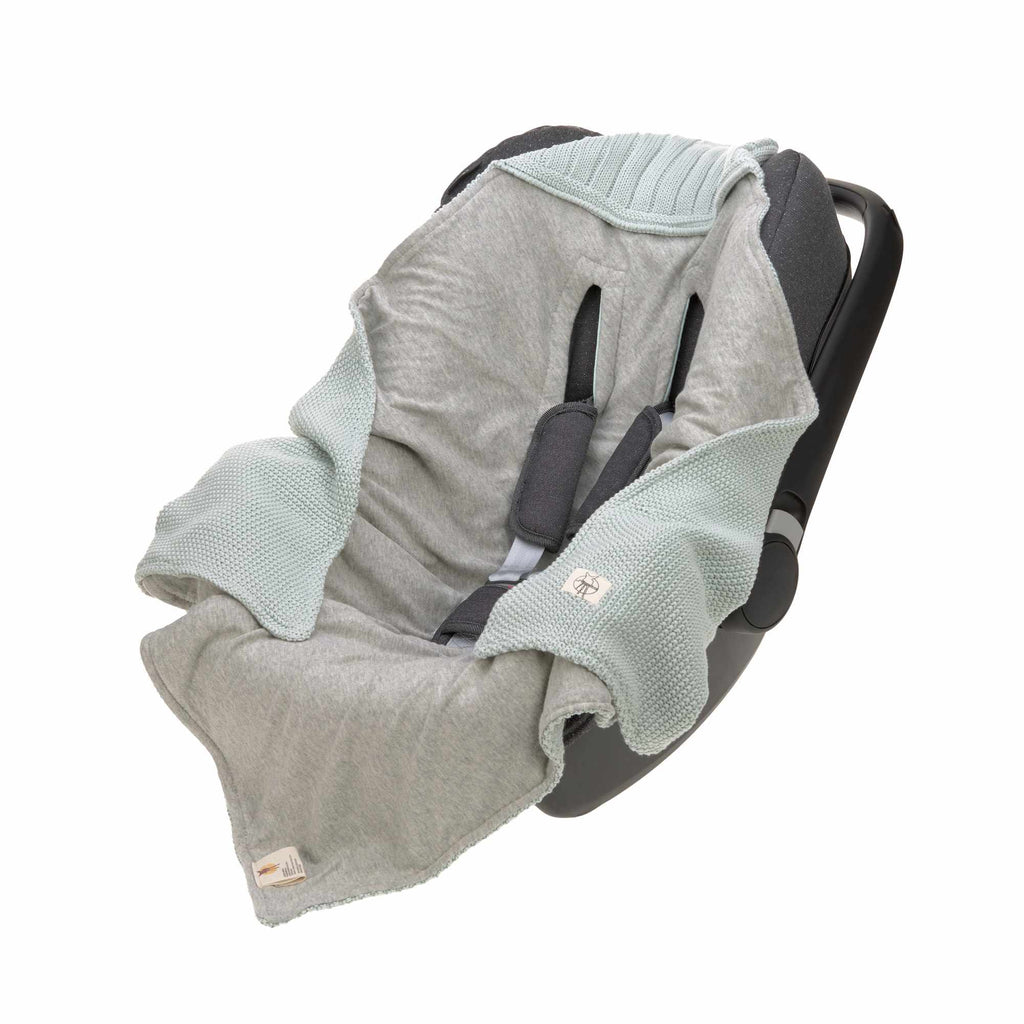 Lassig Knitted Blanket GOTS for Baby Seat, 78 x 78 cm - light mint