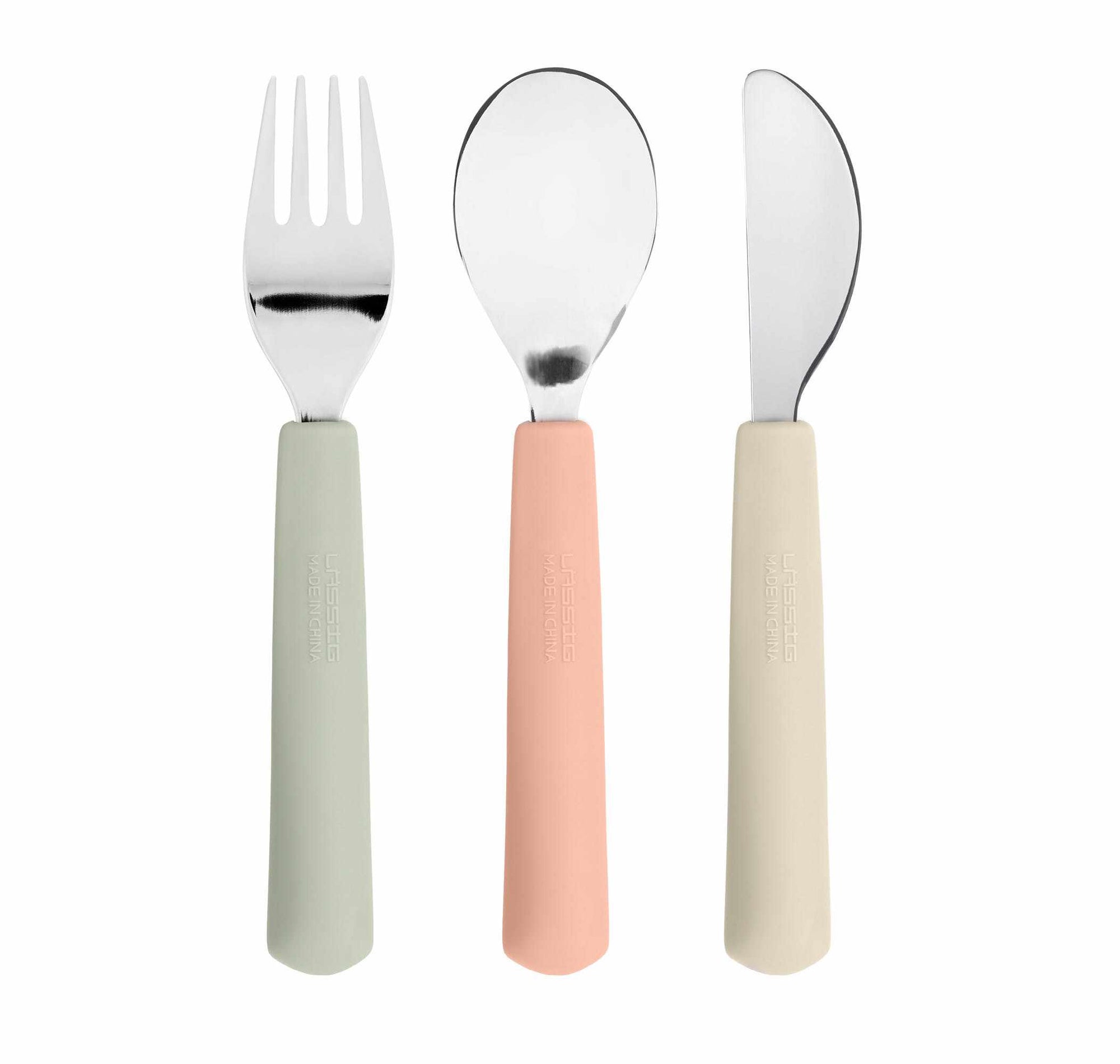 Lassig Cutlery with Silicone Handle 3 pcs - Happy Fruits Cherry