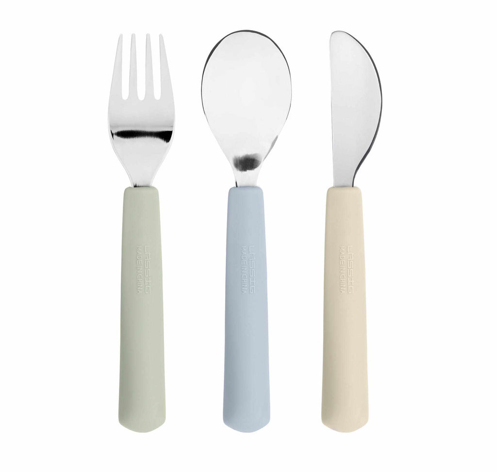 Lassig Cutlery with Silicone Handle 3 pcs - Happy Fruits Lemon