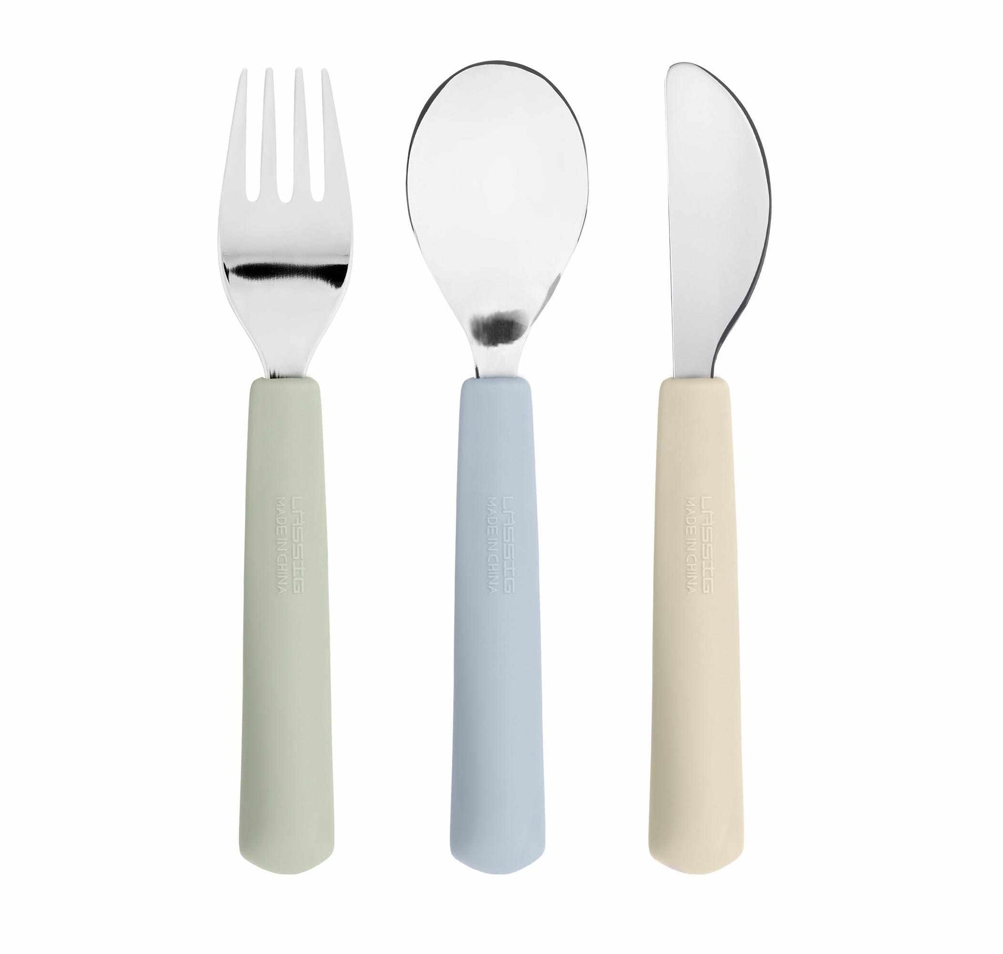 Lassig Cutlery with Silicone Handle 3 pcs - Happy Fruits Lemon