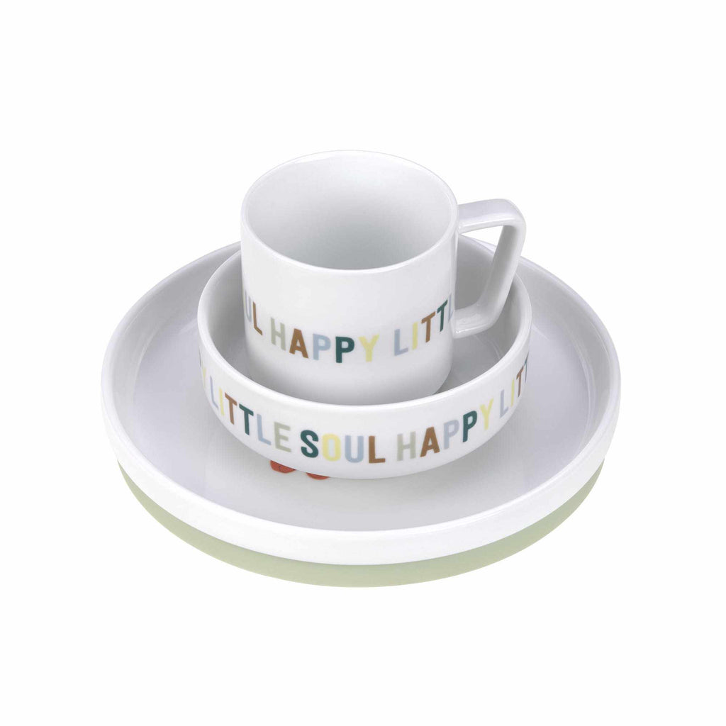 Lassig Dish Set Porcelain/Silicone - Happy Fruits