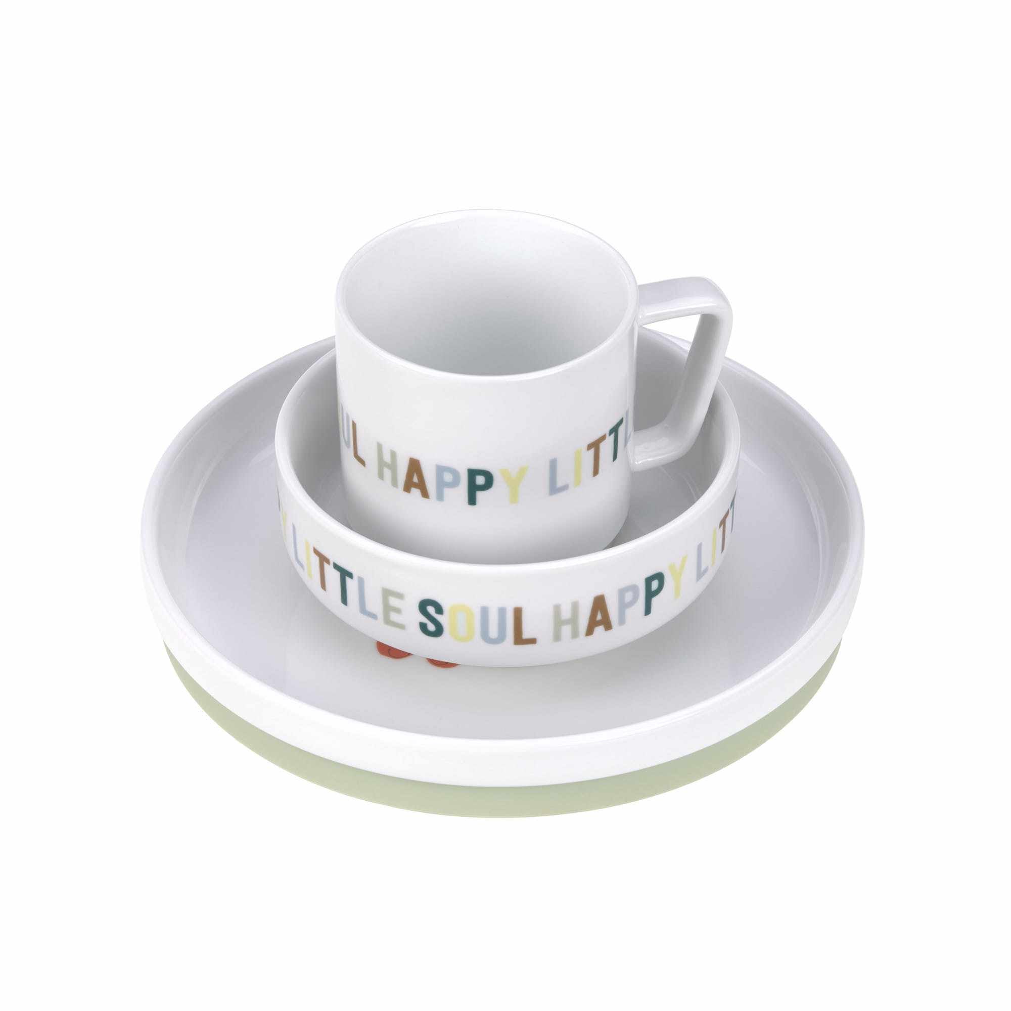 Lassig Dish Set Porcelain/Silicone - Happy Fruits