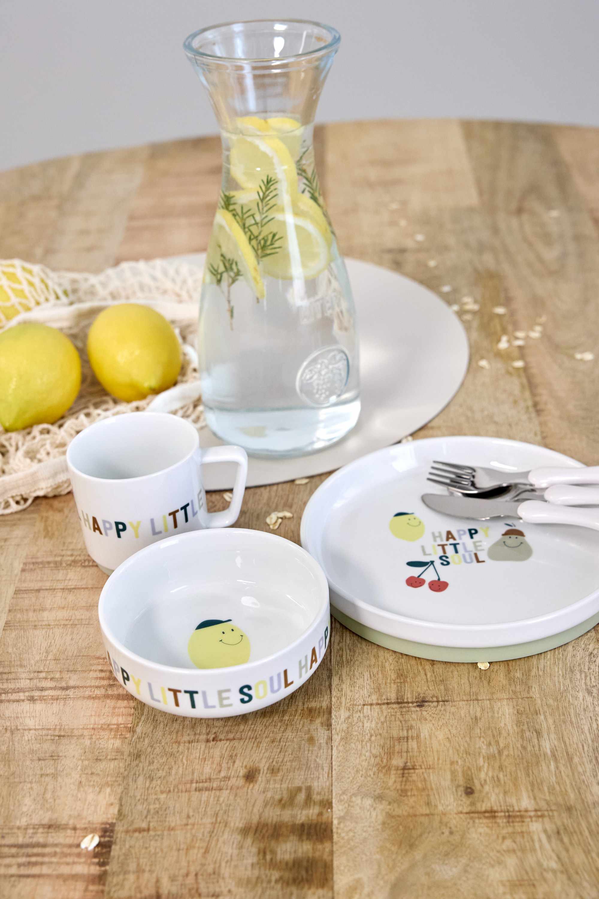 Lassig Dish Set Porcelain/Silicone - Happy Fruits