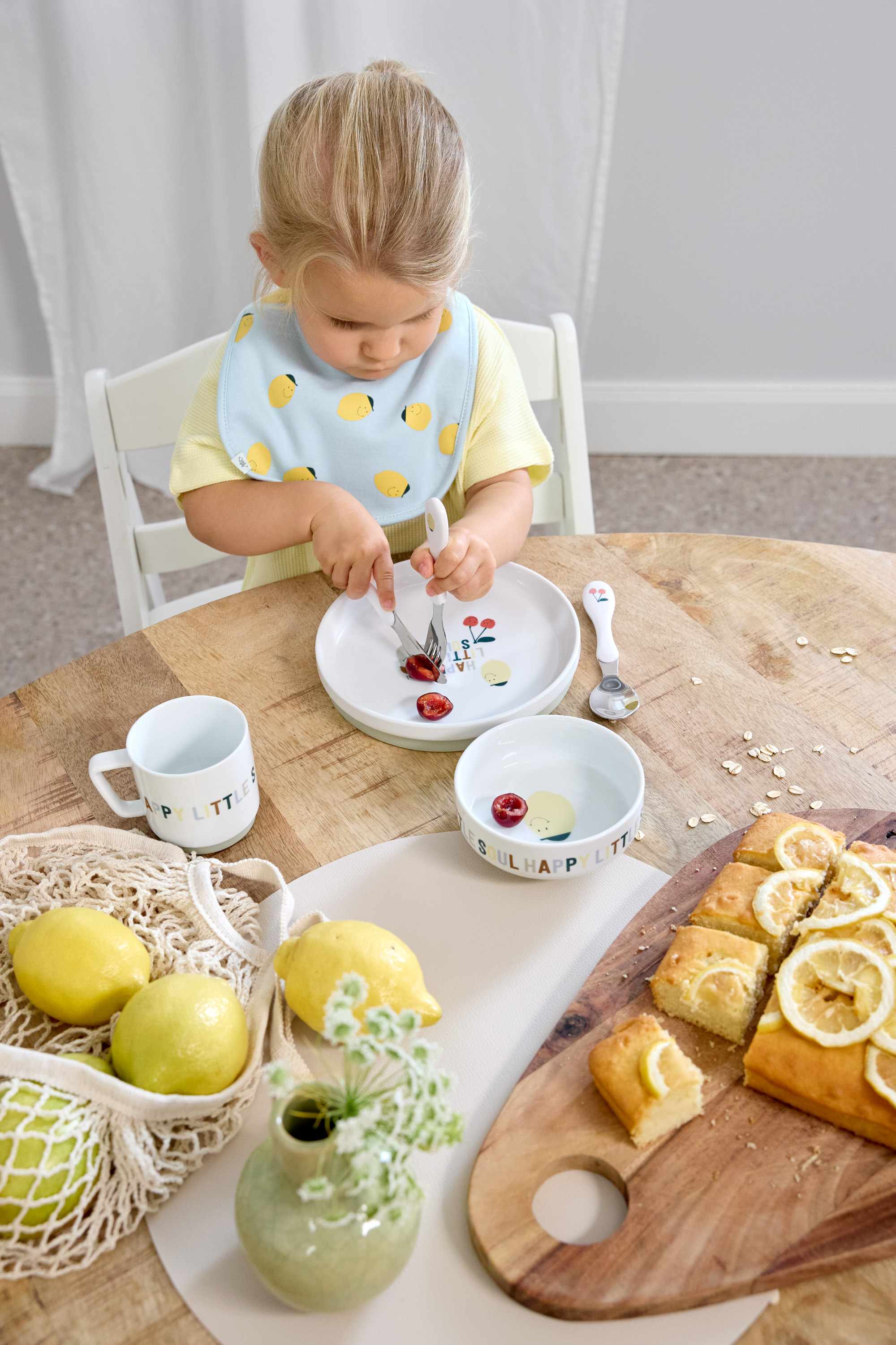 Lassig Dish Set Porcelain/Silicone - Happy Fruits