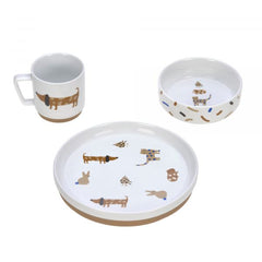 Lassig Dish Set Porcelain/Silicone - Little Mateys royal blue