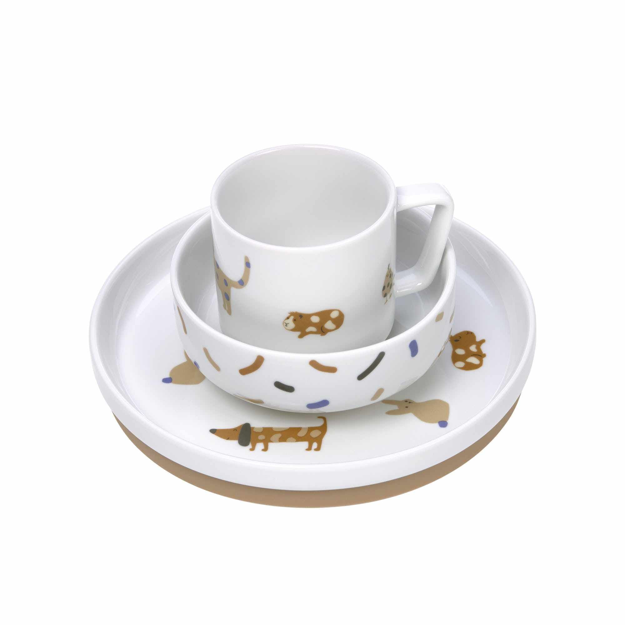 Lassig Dish Set Porcelain/Silicone - Little Mateys royal blue