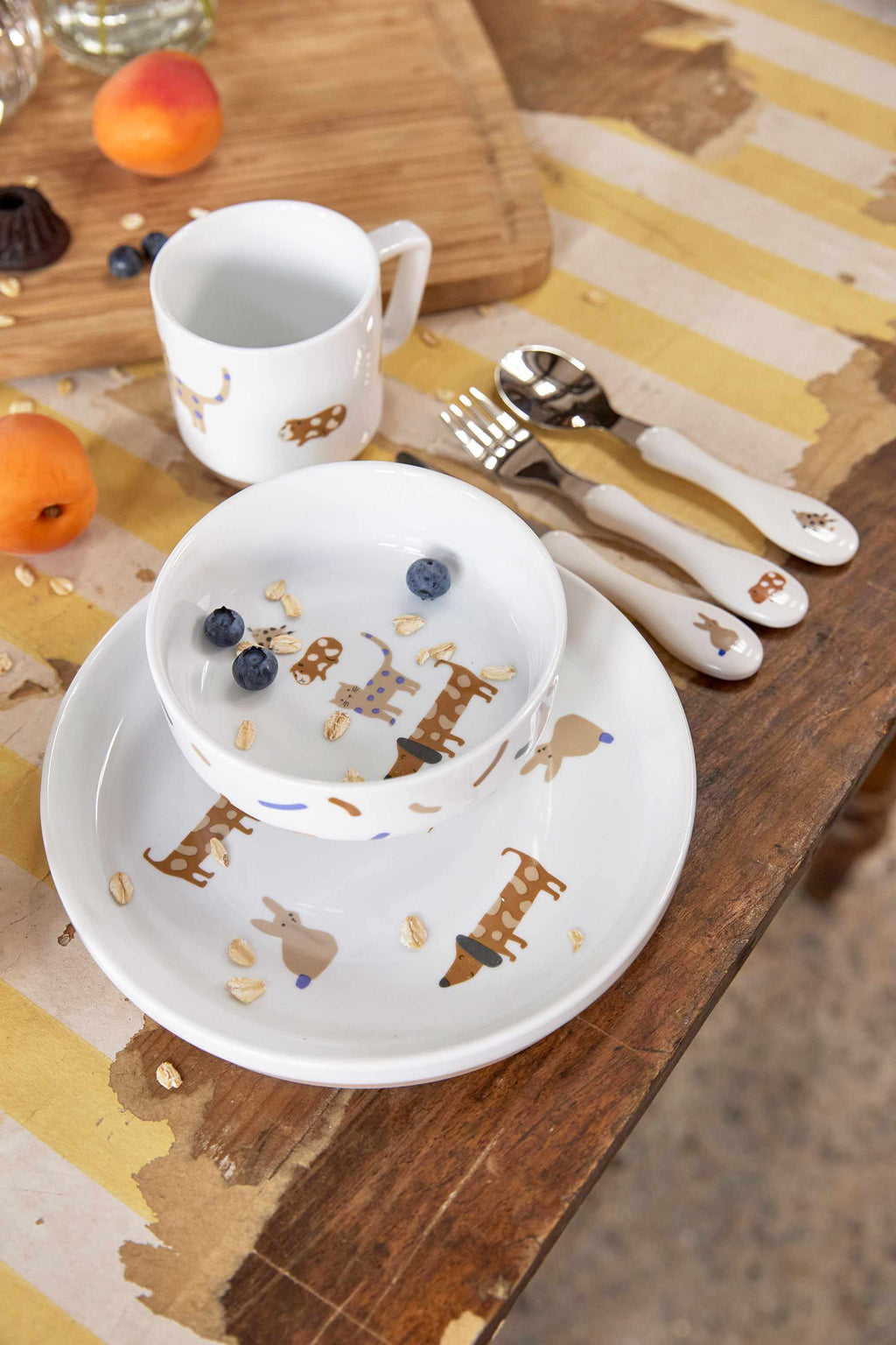 Lassig Dish Set Porcelain/Silicone - Little Mateys royal blue