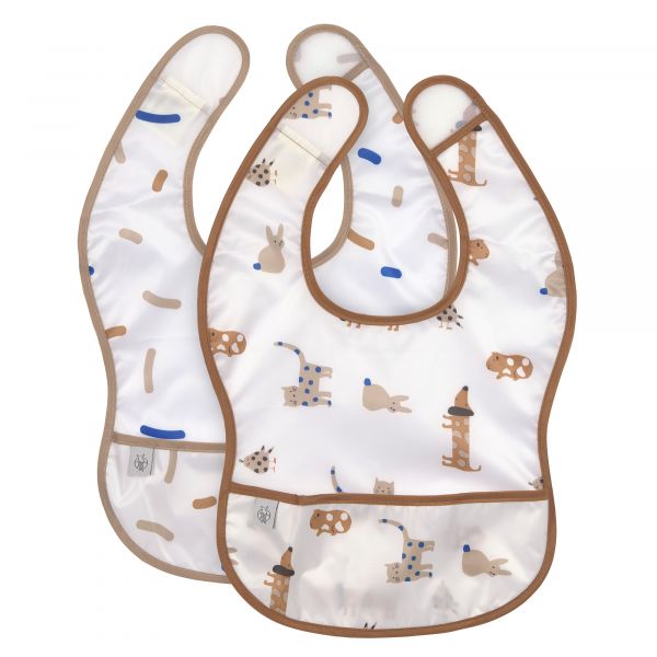 Lassig Lightweight Bib 2 pcs 06-24 months Little Mateys royal blue