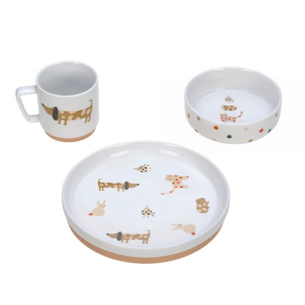 Lassig Dish Set Porcelain/Silicone - Little Mateys spicy orange