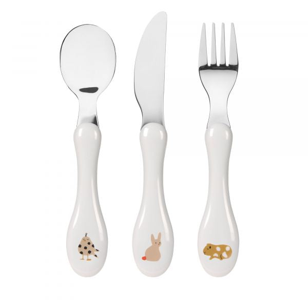 Lassig Cutlery with Porcelain Handle 3 pcs - Little Mateys spicy orange