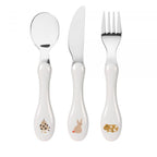 Lassig Cutlery with Porcelain Handle 3 pcs - Little Mateys spicy orange