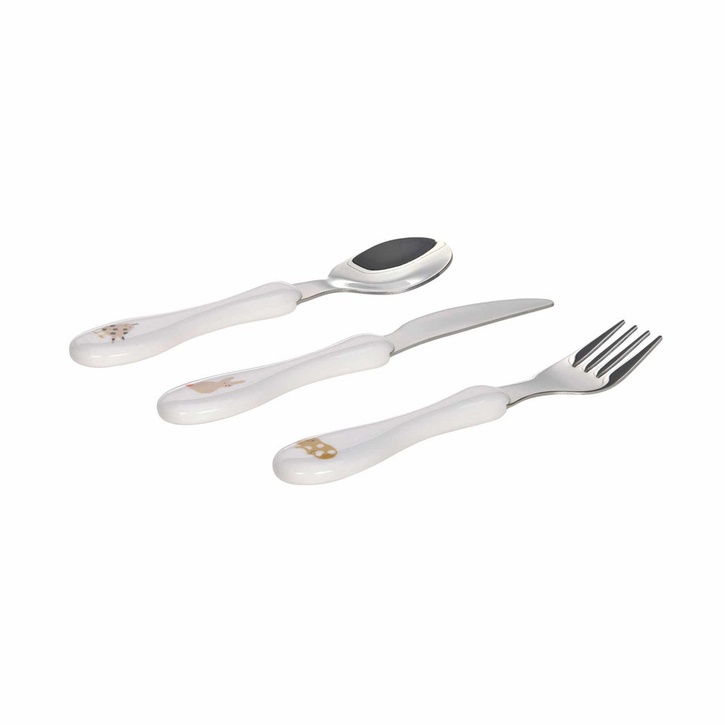 Lassig Cutlery with Porcelain Handle 3 pcs - Little Mateys spicy orange