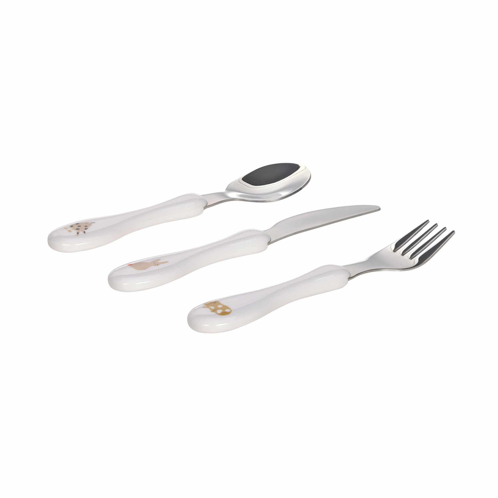 Lassig Cutlery with Porcelain Handle 3 pcs - Little Mateys spicy orange