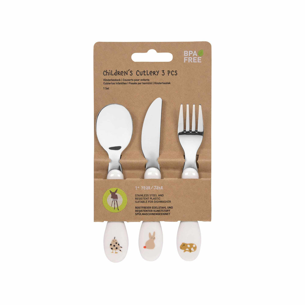 Lassig Cutlery with Porcelain Handle 3 pcs - Little Mateys spicy orange