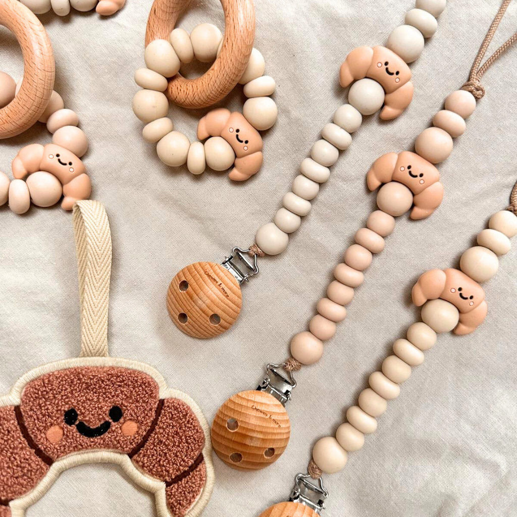 Chewies and More Croissant Clip  - Beige