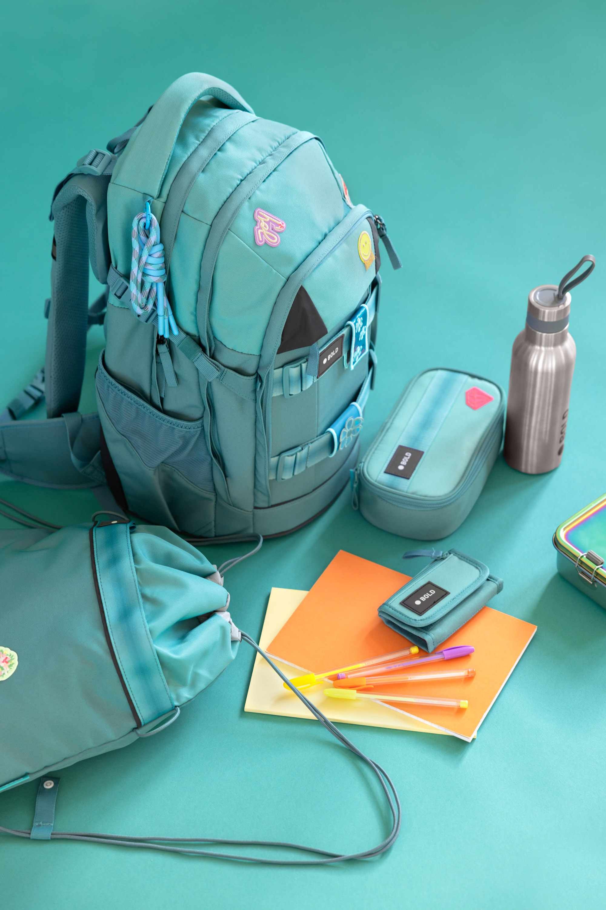 Lassig Lassig Back to School Spacy Pencil Case Bold - Aqua Blue