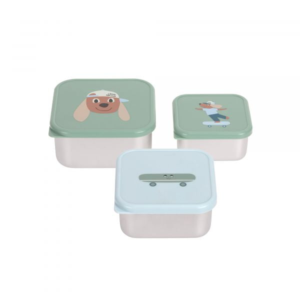 Lassig Stainless Steel Snack Boxes, Set of 3 – Tiny Team Dog