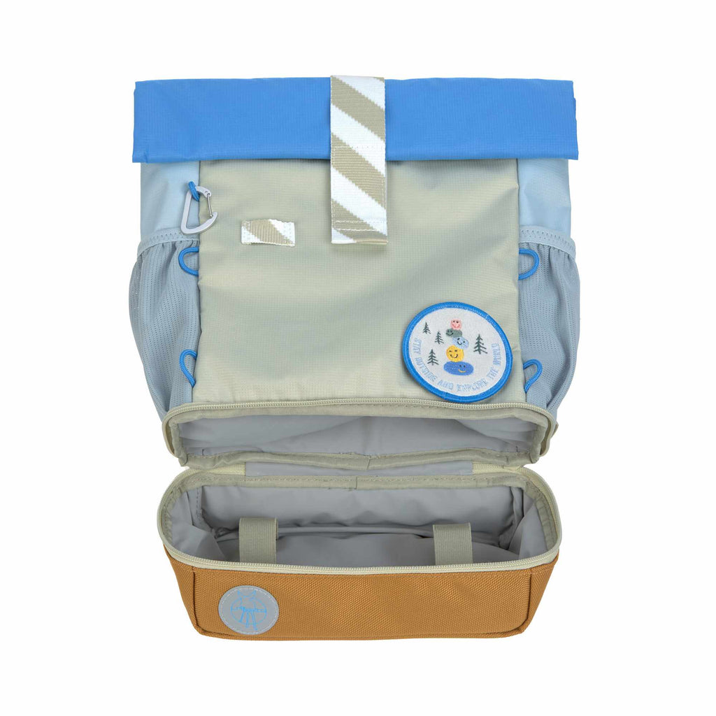 Lassig Mini Rolltop Backpack – Sunny Explorer Collection - green/blue