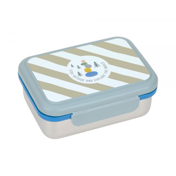 Lassig Stainless Steel Lunch Box – Sunny Explorer Collection - green/blue