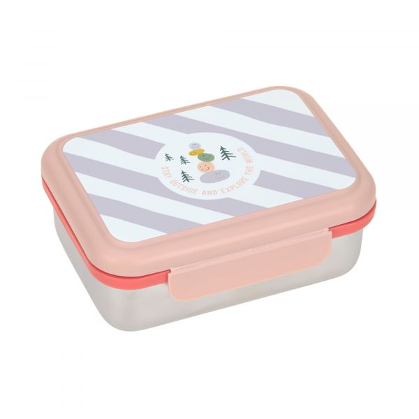 Lassig Stainless Steel Lunch Box – Sunny Explorer Collection - rose/pink