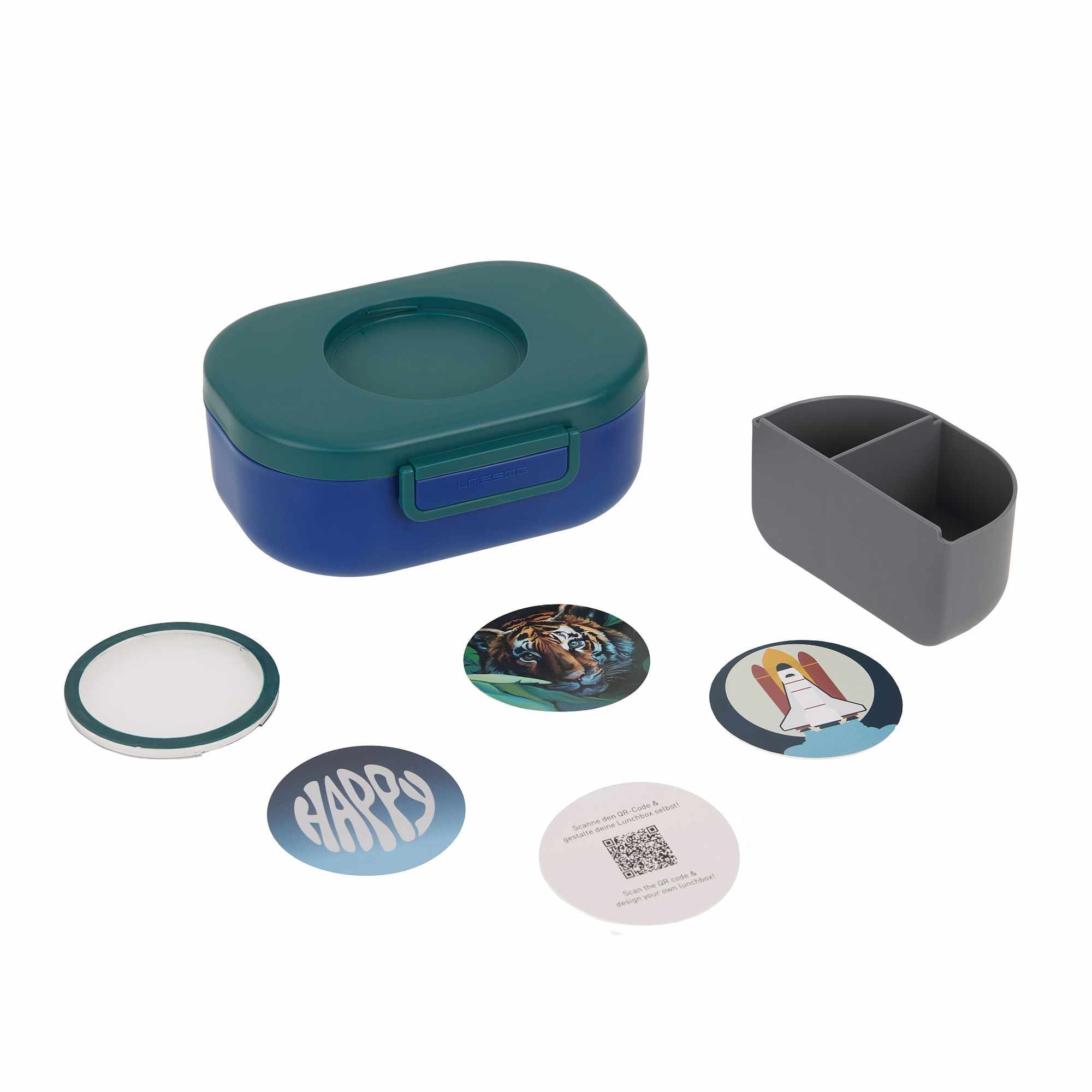 Lassig Style & Snack Lunch Box – Unique - Blue/Green