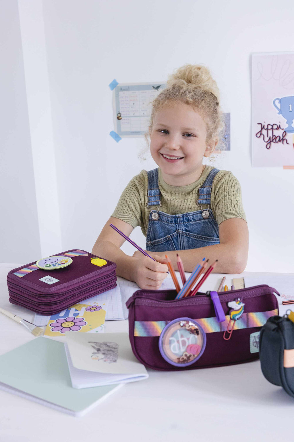 Lassig School Soft Pencil Case – Unique - berry/pink