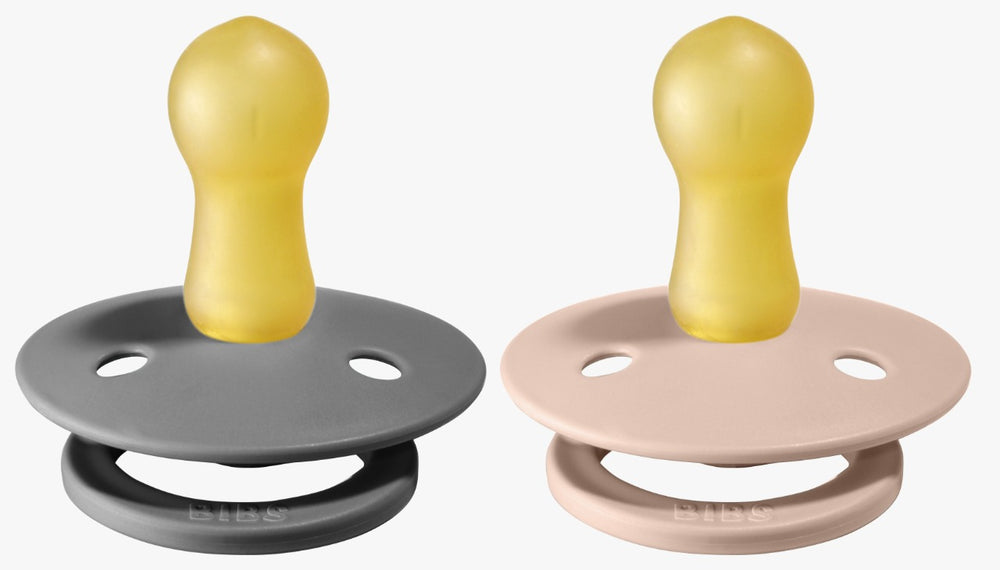 Bibs Pacifier Size 1 - Baby 0 -6M (2pcs) Smoke/Blush