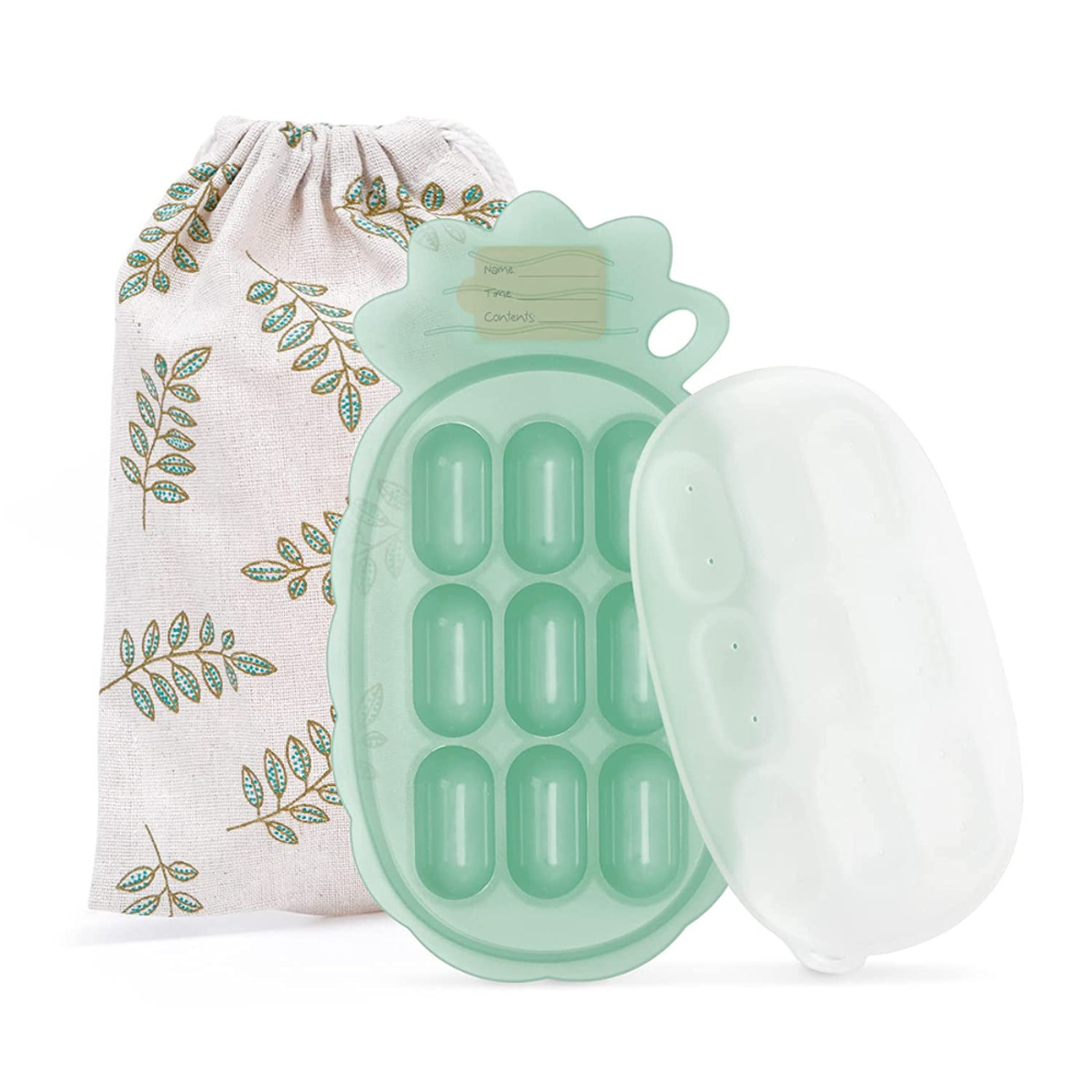 Haakaa Silicone Pineapple Nibble Tray - Pea Green